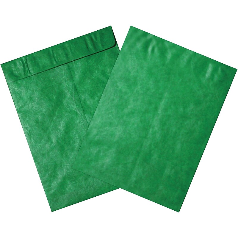 Partners Tyvek Envelopes, 9" x 12", Green, 100/Case (TYC912G) image 1