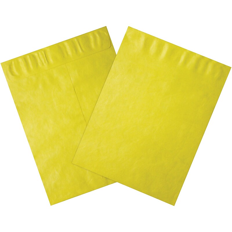 Partners Tyvek Envelopes, 9" x 12", Yellow, 100/Case (TYC912Y) image 1