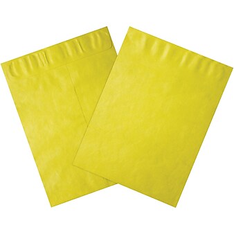 Tyvek® Envelopes, 9" x 12", Yellow, 100/Case (TYC912Y)