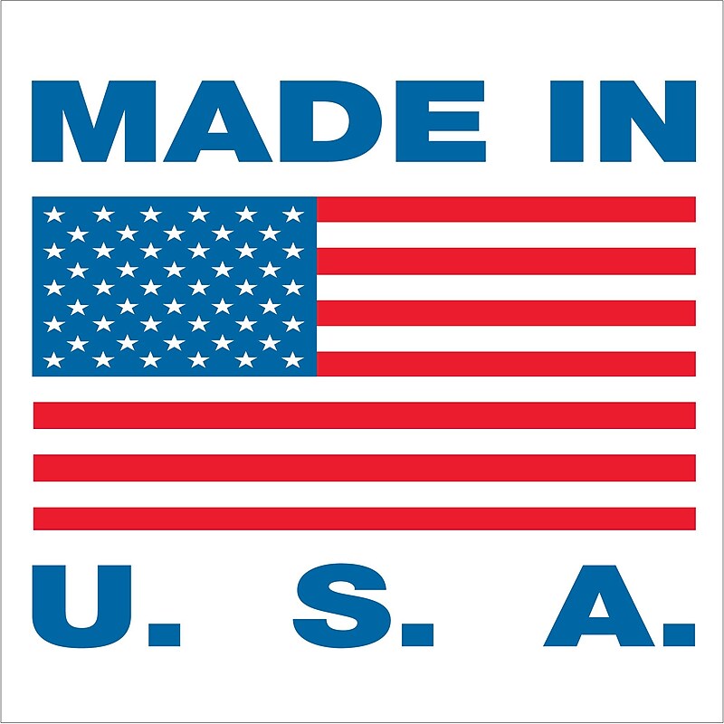 Tape Logic Labels, "Made in U.S.A.", 1" x 1", Red/White/Blue, 500/Roll (USA302) image 1