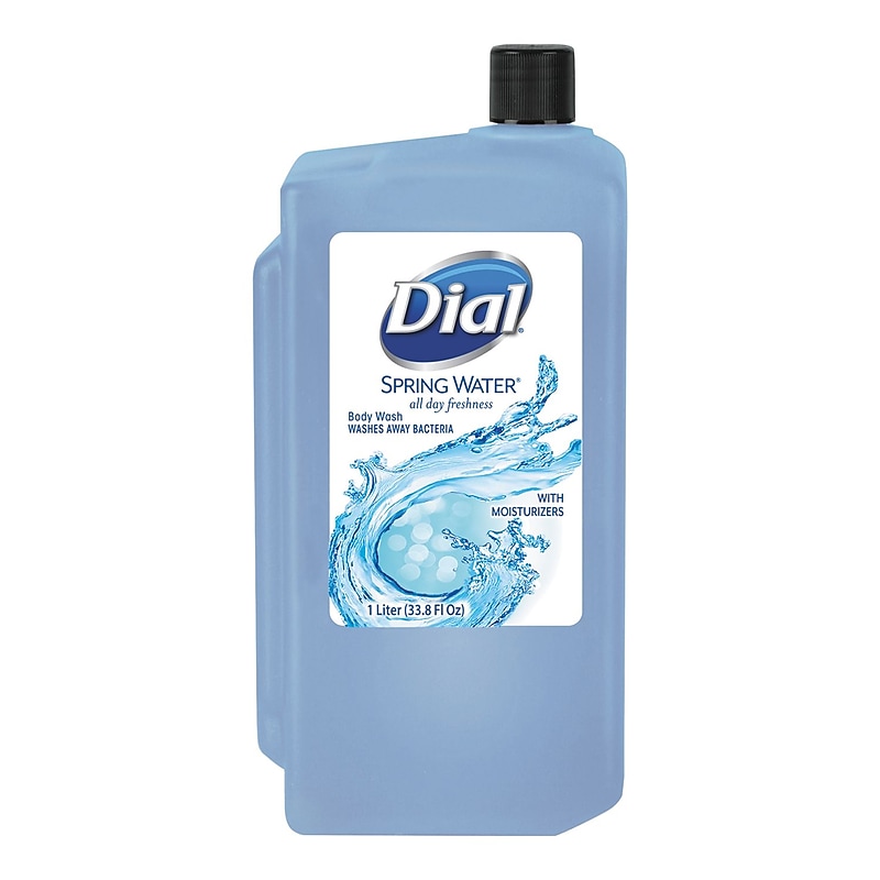 Dial Body Wash, Spring Water, 1 L Refill Cartridge, 8/carton image 1