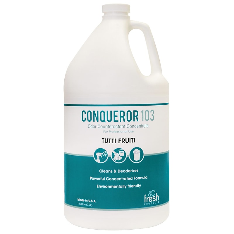 Fresh Products Conqueror 103 Deodorizer Liquid, Tutti Fruiti Scent, 1 Gallon, 4/Carton (103GF000I004M81) image 1