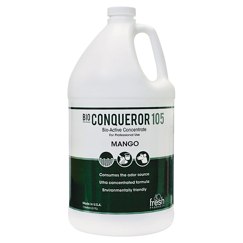 Bio Conqueror 105 Enzymatic Concentrate, Odor Counteractant, Mango, 1 Gal., 4 Bottles/Carton (105GF04) image 1
