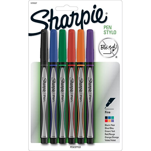 Sharpie® Permanent Plastic Tip Ink Pens, 0.5 mm Fine, Assorted Colors