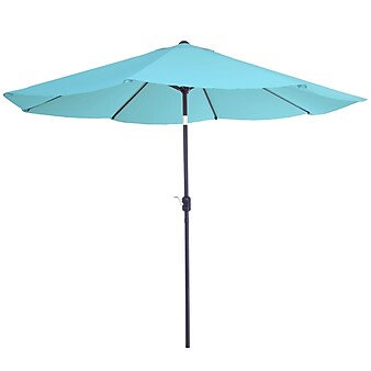 Pure Garden 10 Foot Aluminum Patio Umbrella with Auto Tilt, Blue (M150002)