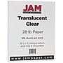 JAM Paper 8.5" x 11" Translucent Clear Vellum Paper, 28 lbs., 70 Brightness, 100 Sheets/Pack (1263)~#|#~m004089612_sc7