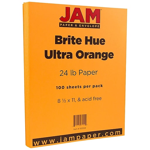 Jam Paper Colored 24lb Paper, 8.5 x 11, Ultra Pink, 100 Sheets/Pack (103564) | Homeoffice