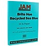 JAM Paper 8.5" x 11" Coor Copy Paper, 24 lbs., Sea Blue Recycled, 100 Sheets/Pack (102657)~#|#~m004089642_sc7