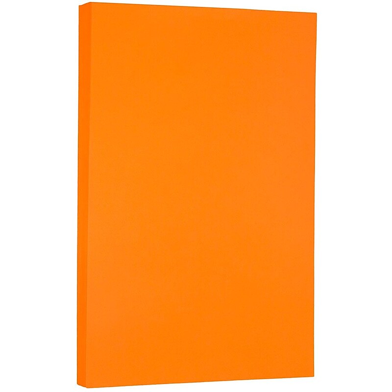 JAM Paper Smooth Colored 8.5" x 14" Color Copy Paper, 32 lbs. Orange, 100 Sheets/Pack (103689) image 1