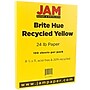 JAM Paper Smooth Colored  8.5" x 11" Paper, 24 lbs., Yellow Recycled, 100 Sheets/Pack (103945)~#|#~m004089653_sc7