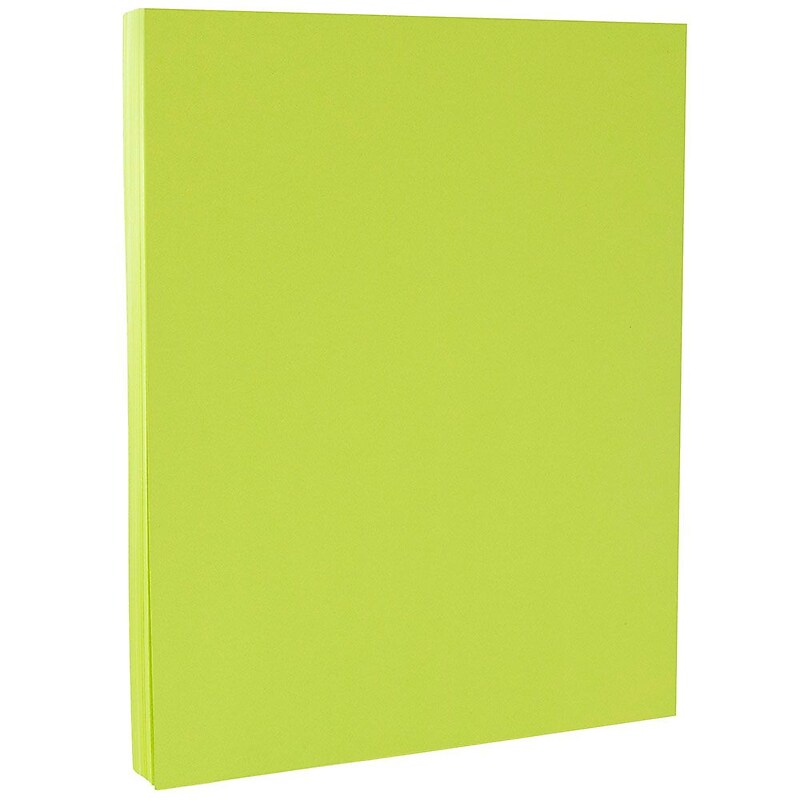 JAM Paper Smooth Colored 8.5" x 11" Color Copy Paper, 24 lbs., Wasabi, 100 Sheets/Ream (104034) image 1