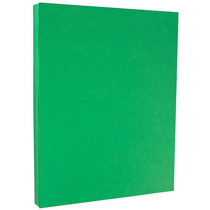 JAM Paper 8.5" x 11" Color Copy Paper, 32 lbs. Green, 500 Sheets/Ream (104083B) image 1
