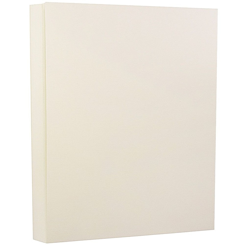 JAM Paper Strathmore 8.5" x 11" Business Paper, 32 lbs., Natural White Linen Finish, 100 Sheets/Pack (143530) image 1