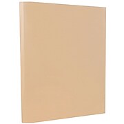 JAM Paper® Vellum Bristol 67lb Colored Cardstock, 8.5 x 11 Coverstock, Tan Brown, 50 Sheets/Pack (169833)