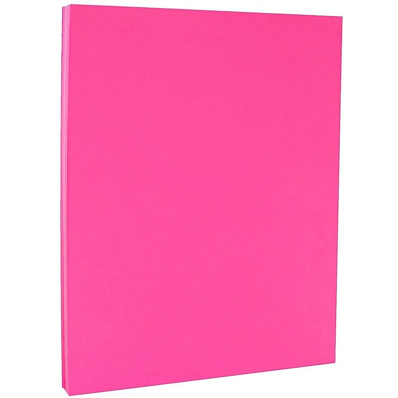 JAM Paper Smooth 8.5" x 11" Color Copy Paper, 32 lbs. Fuchsia Pink, 50 Sheets/Pack (184931A) image 1