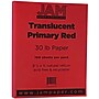 JAM Paper Translucent Vellum Colored Paper, 30 lbs., 8.5" x 11", Primary Red, 100 Sheets/Pack (301773)~#|#~m004089771_sc7
