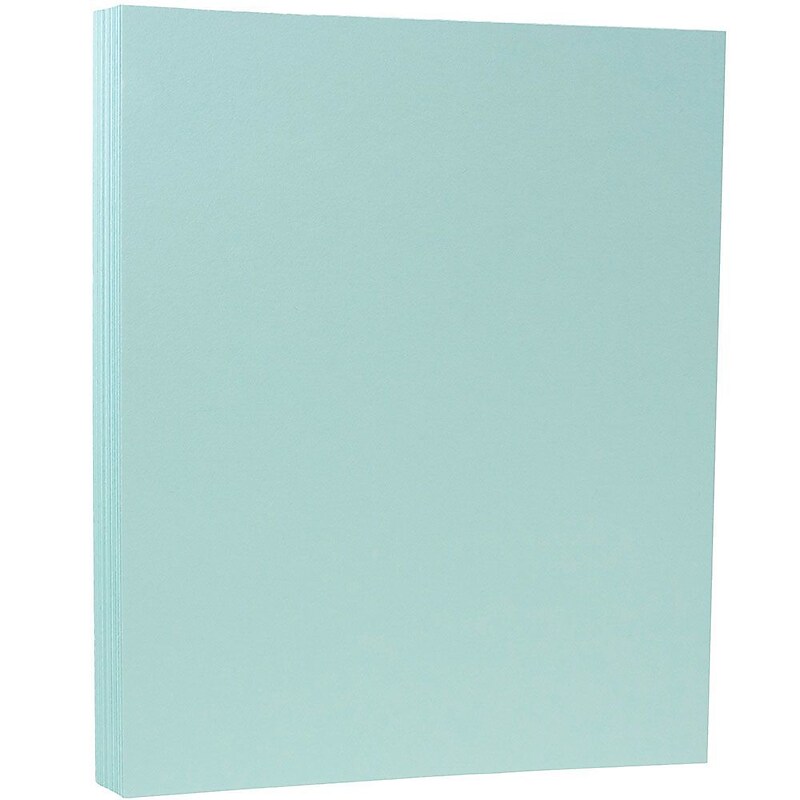 JAM Paper Matte Colored 8.5" x 11" Color Copy Paper, 32 lbs. Aqua Blue, 50 Sheets/Ream (1524369) image 1