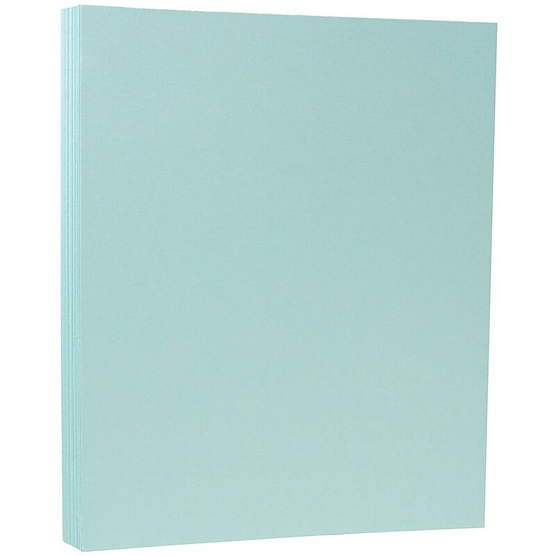 JAM Paper 100 lb. Cardstock Paper, 8.5" x 11", Aqua Blue, 250 Sheets/Ream (1524370B) image 1