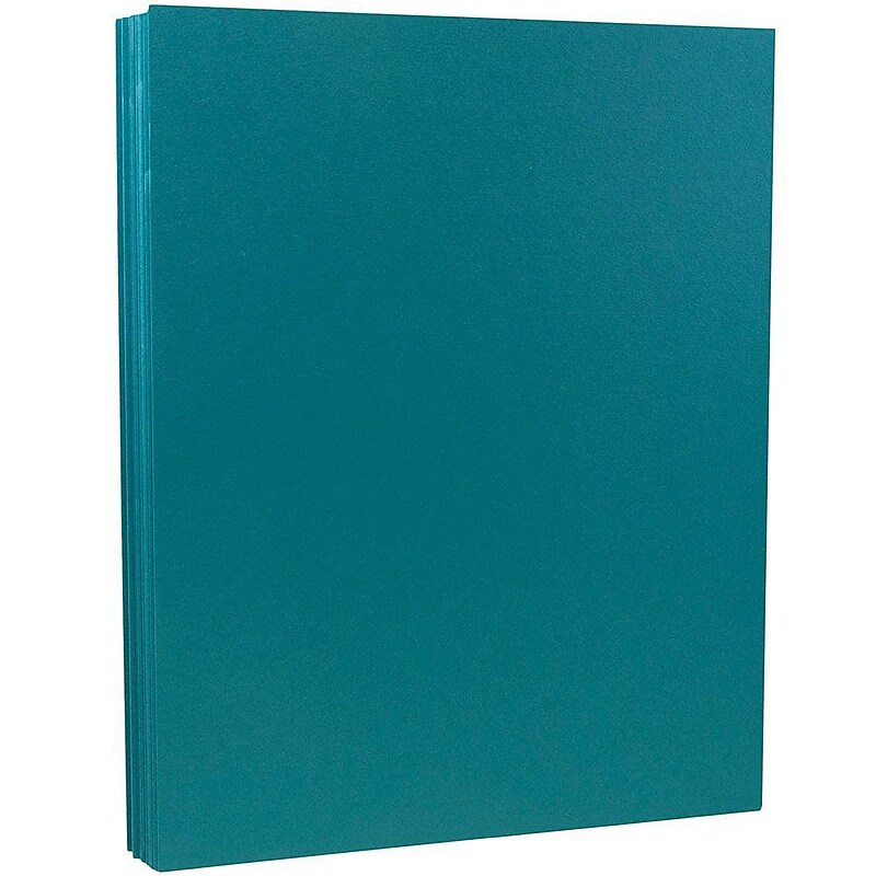 JAM Paper Matte Colored 8.5" x 11" Color Copy Paper, 32 lbs. Teal Blue, 50 Sheets/Pack (1524383) image 1