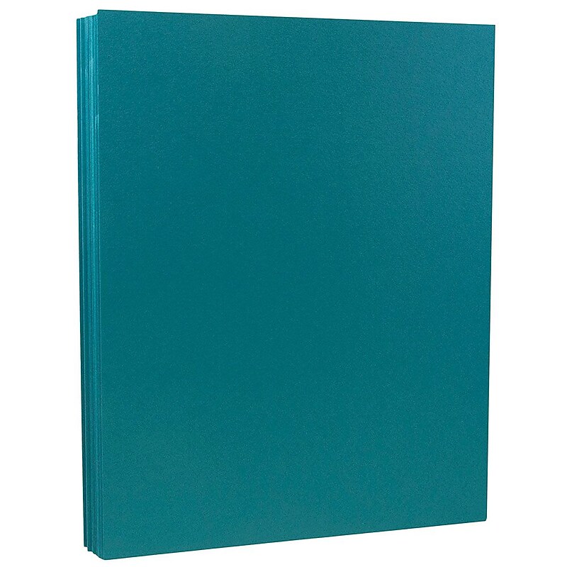 JAM Paper 100 lb. Cardstock Paper, 8.5" x 11", Teal, 50 Sheets/Pack (1524384) image 1