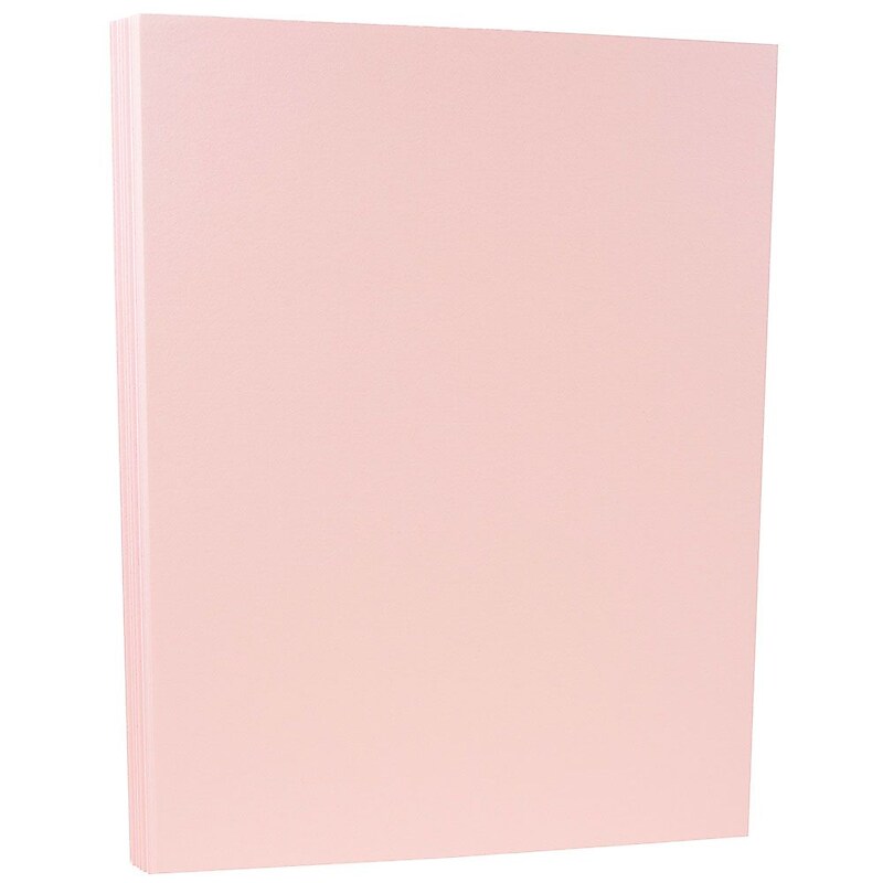 JAM Paper 100 lb. Cardstock Paper, 8.5" x 11", Baby Pink, 50 Sheets/Pack (5155791) image 1