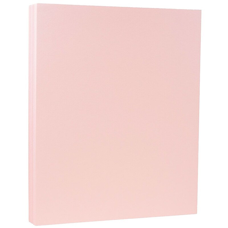JAM Paper Matte Colored 8.5" x 11" Color Copy Paper, 32 lbs. Baby Pink, 50 Sheets/Pack (5155793) image 1