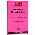 JAM Paper® Smooth Colored Paper, 24 lbs., 8.5" x 14", Ultra Fuchsia Pink, 100 Sheets/Pack (16728246)