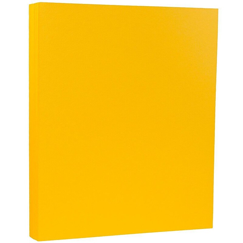 JAM Paper Matte 8.5" x 11" Color Copy Paper, 32 lbs. Sunflower Yellow, 50 Sheets/Pack (16729198) image 1