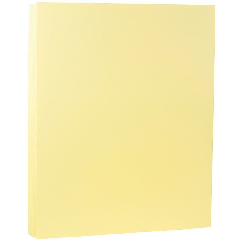 JAM Paper Matte Colored 8.5" x 11" Color Copy Paper, 24 lbs. Light Yellow, 50 Sheets/Pack (16729231) image 1