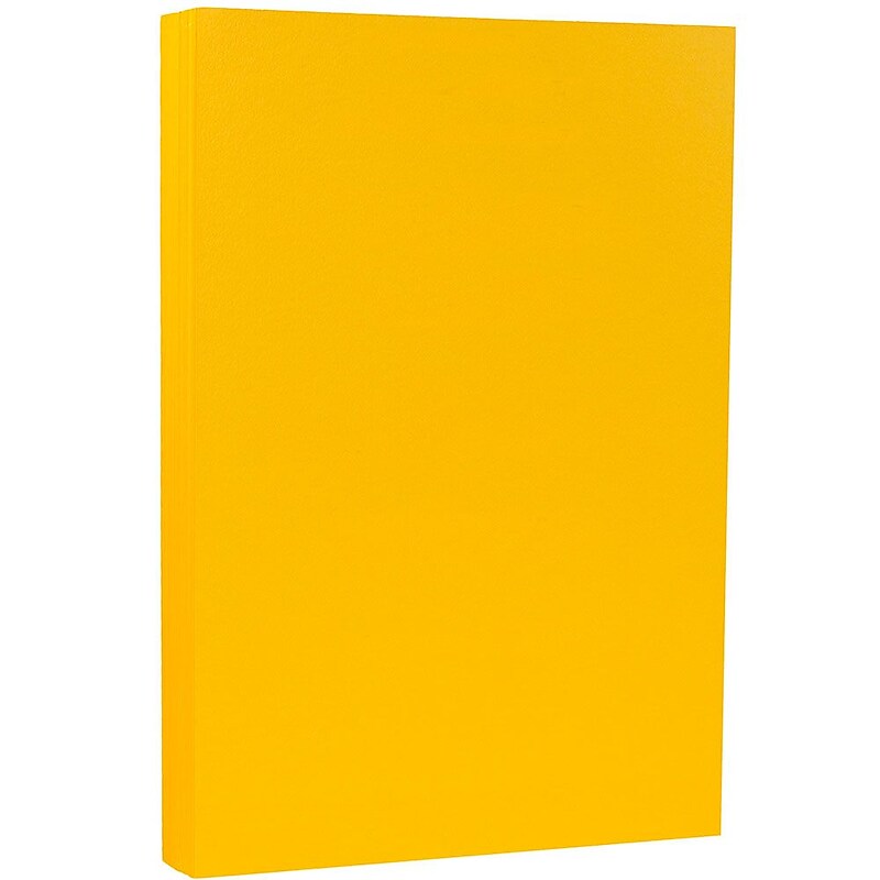 JAM Paper Matte Colored 8.5" x 14" Color Copy Paper, 32 lbs. Sunflower Yellow, 50 Sheets/Pack (16729346) image 1