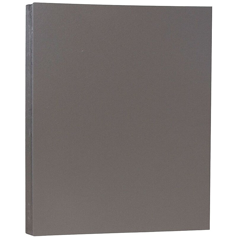 JAM Paper 100 lb. Cardstock Paper, 8.5" x 11", Dark Gray, 50 Sheets/Pack (26396471) image 1