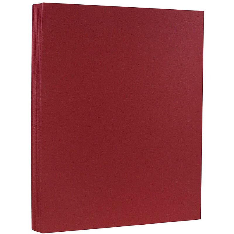 JAM Paper 100 lb. Cardstock Paper, 8.5" x 11", Dark Red, 50 Sheets/Pack (46395837) image 1