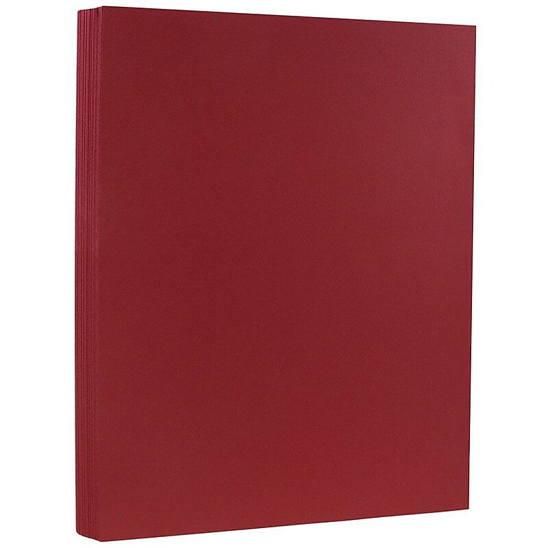JAM Paper Matte Colored 8.5" x 11" Color Copy Paper, 32 lbs. Dark Red, 50 Sheets/Pack (46395839) image 1