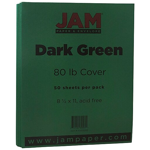  30 sheets Dark Green Cardstock Paper 8 1/2 x 11