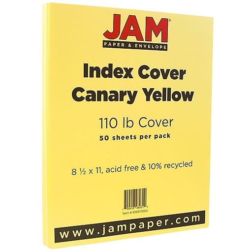 Staples® 110 lb. Cardstock Paper, 8.5 x 11, Canary, 250 Sheets/Pack  (49704)