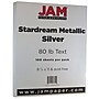 JAM Paper Metallic Colored Paper, 32 lbs., 8.5" x 11", Silver Stardream, 100 Sheets/Pack (173SD8511SI120)~#|#~m004090065_sc7