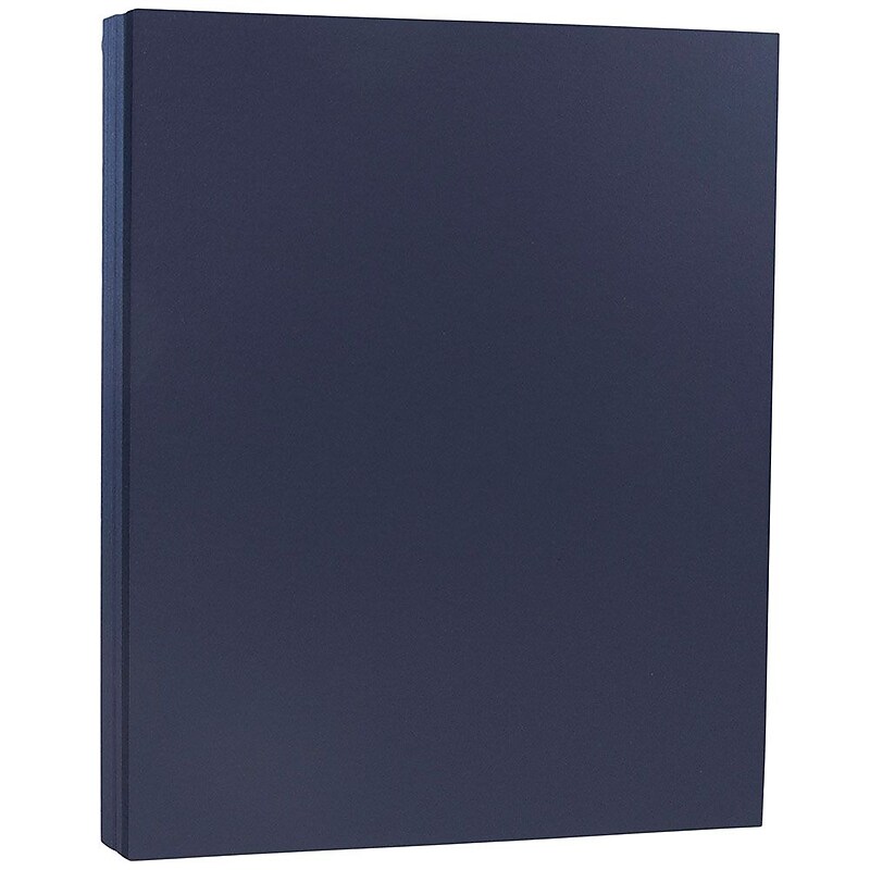 JAM Paper 100 lb. Cardstock Paper, 8.5" x 11", Navy Blue, 250 Sheets/Ream (LEBA242B) image 1