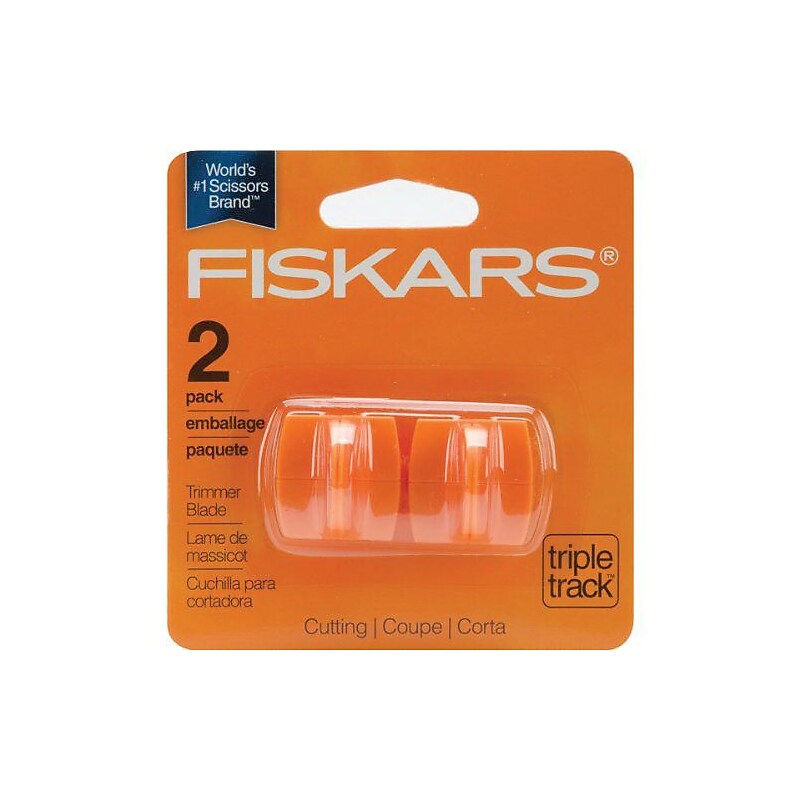 Fiskars® TripleTrack™ High Profile Cutting Refill Blade for No.9893 Trimmer, Orange, 2/Pack (196870-1001) image 1