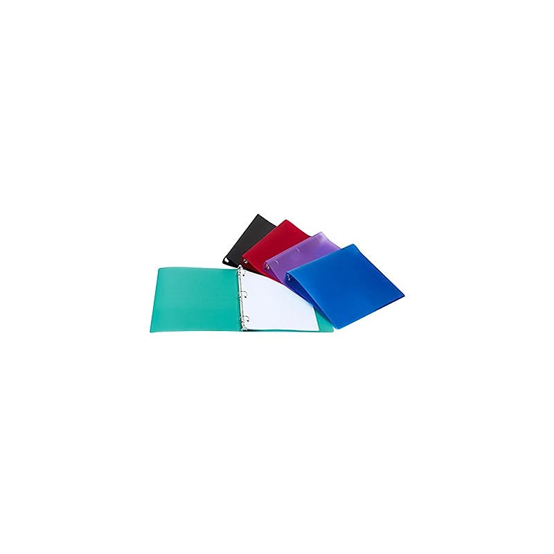 Storex 1/2" 3-Ring Flexible Poly Binders, Assorted Colors (19193-CC) image 1