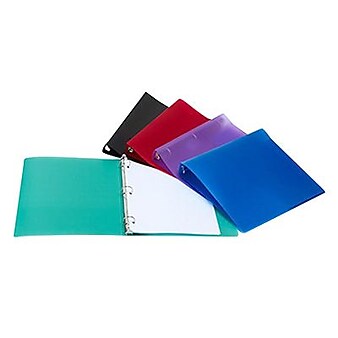 Storex Standard 1/2" 3-Ring Flexible Poly Binder, Assorted Colors (19193-CC)
