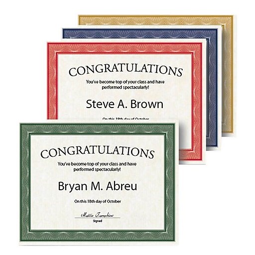 Geographics Traditional Graduation Certificates, 8.5" x 11", Multicolor