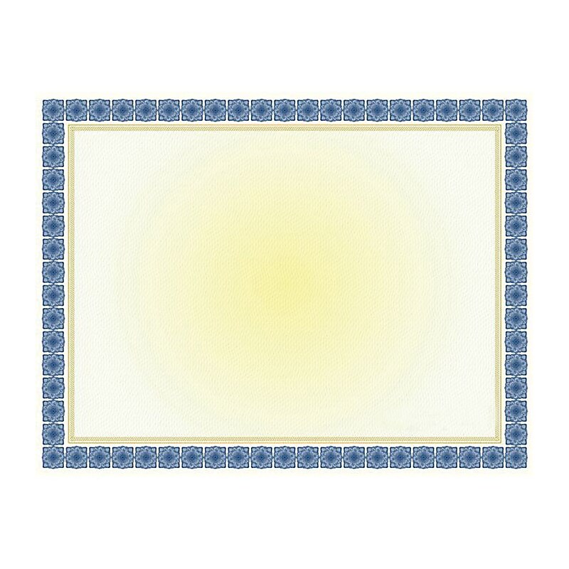 Geographics Kensington Graduation Certificates, 8.5" x 11", Blue and Gold, 15/Pack (48673) image 1