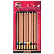 Koh-I-Noor Tri-Tone Colored Pencils, Assorted Colors, 12/Set (FA33TIN12BC)