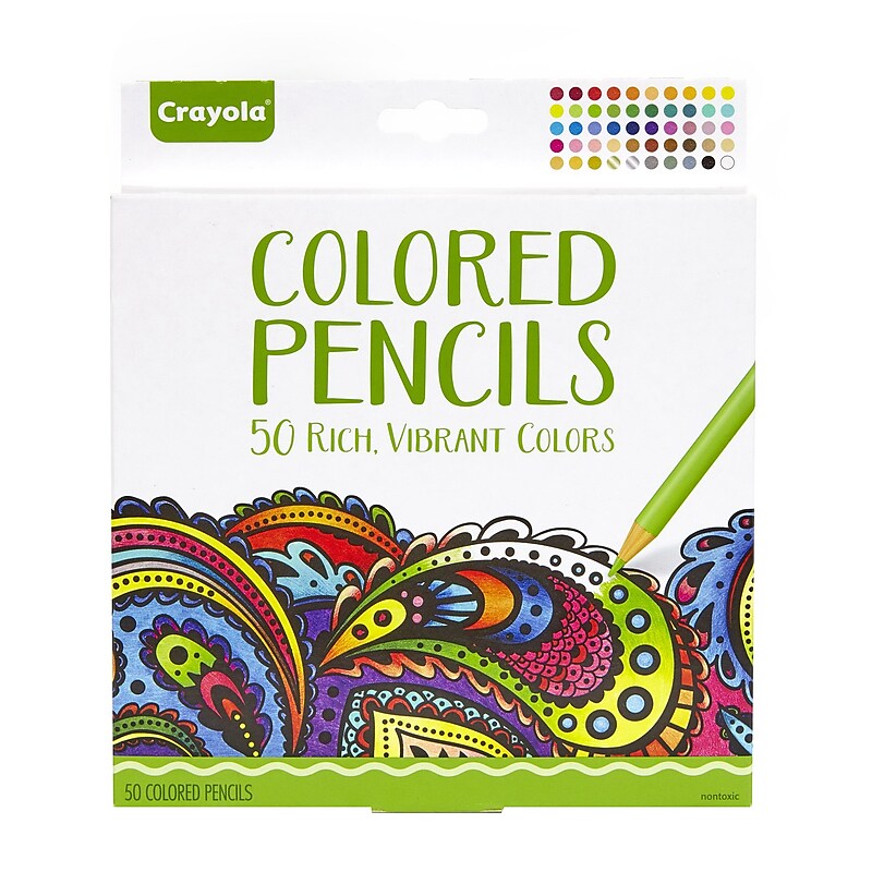 Crayola Adult Coloring Colored Pencils, 50/Pack (68-0050) image 1
