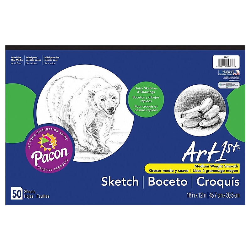 Pacon Art1st 12" x 18" Sketch Pad, 50 Sheets/Pad (4747) image 1
