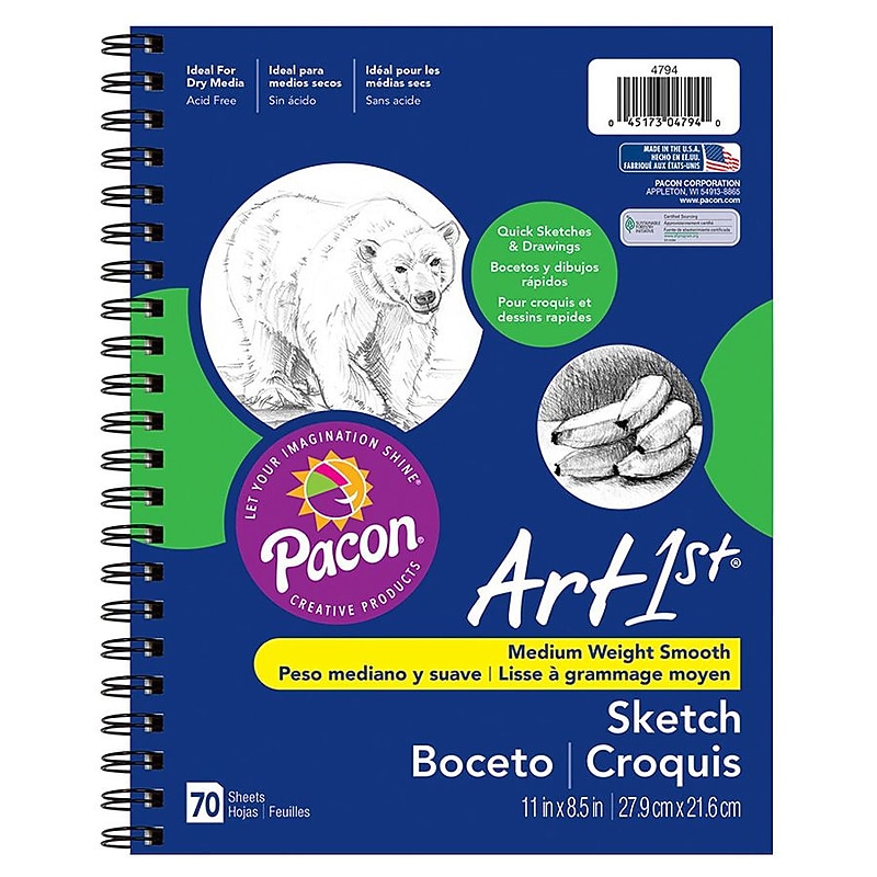 Pacon Art1st 8.05" x 11" Sketch Pad, 70 Sheets/Pad (4794) image 1