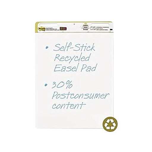 3M™ Postit® SelfStick Easel Pad, 25" x 30", White Staples