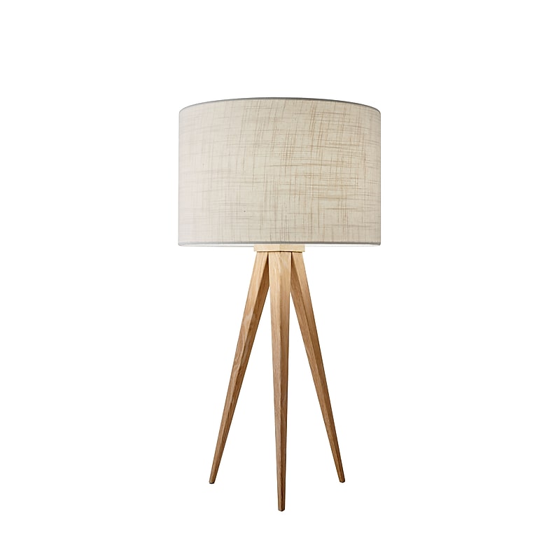 Adesso Director 26.25"H Incandescent Table Lamp, Natural Wood (6423-12) image 1