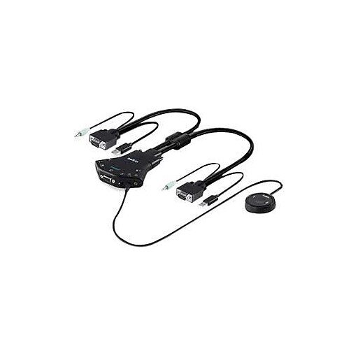 Belkin F1dn102v 3 Secure Flip 2 Port Vga Kvm Switchbox With Audio And Remote Controller At Staples