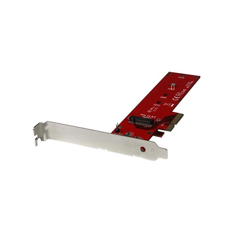 StarTech x4 PCI Express to M.2 PCIe SSD Adapter, Red (PEX4M2E1) image 1